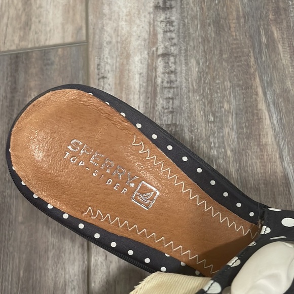 Sperry Southport Navy Polkadot Wedge Sandals - Picture 6 of 7